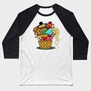 funny doodle monster junk food Baseball T-Shirt